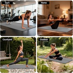Yoga Mat Non Slip Extra Thick,72″Lx32″W x 0.6″TH,Anti-Tear w/Carrying Strap&Bag