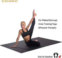 Gxmmat Large Yoga Mat 72″x 48″(6’x4′) x 7mm for Pilates Large, Black Real