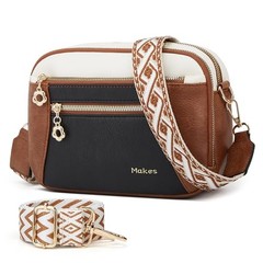 Crossbody Purse for Women Small Beige With Black and Brown Extravagant
