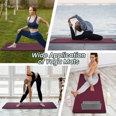 Extra Thick 1/2″ Yoga Mat – 71″X24″ Non-Slip Exercise Mat with Carrying Strap, H