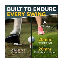 5×4 Golf Hitting Mat, Non-Slip Hitting Mat, 31mm, 36mm, 40mm Thick, PGA Pro