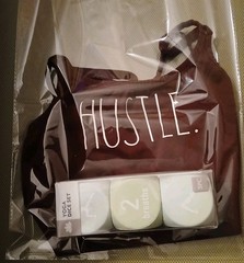 Rae Dunn “HUSTLE.” Sports Bra & Vivitar Yoga Dice Set