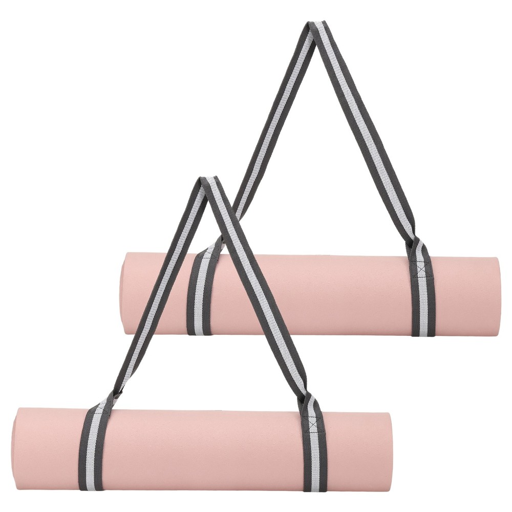 Yoga Mat Straps for Carrying, Adjustable Mat Holder, 2 Pcs & Grey/White