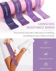 LIONSCOOL Pilates Ring Set (Purple) – 14″ Anti-Deformation Magic Circle with …
