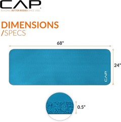 Fitness-Ready 1/2″ Thick Exercise Yoga Mat with Carry Strap – Non-Slip Design