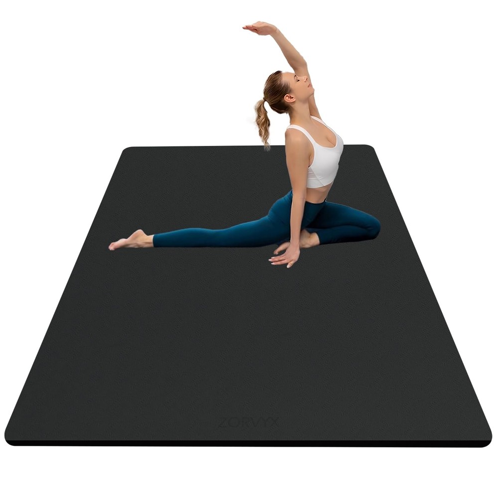 Yoga Mat Thick XXL 200×100cm TPE 10mm Thick Sports Mat Non Slip Comfortable for …