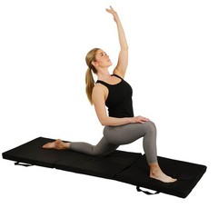 Tri-Fold Exercise Mat Yoga Pilates Gym Fitness Stretching Core Workouts New