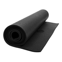Body Sport 1/8″ Yoga Mat, Black – High-Density, Non-Slip Surface with Shock