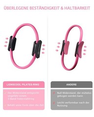 PilatesRingSet Pink – 36cm Deformation Resistant PilatesRing with Padded…