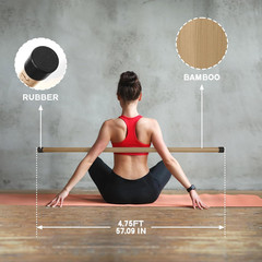 5Ft Natural Bamboo Yoga Stick for Stretching and Flexibility