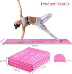Foldable Yoga Mat for Women, Non Slip Exercise Mat for Home Gym, 5mm Travel Y…