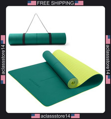 Ewedoos eco friendly yoga mat with alignment marks 1/4 inch thick non slip