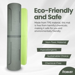 Non-Slip Yoga Mat with Strap, TPE Eco-Friendly Workout Mat for Yoga with Posi…
