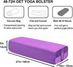 Rectangular Yoga Bolster Pillow, Meditation Pillow for Yin & Restorative Yoga, F