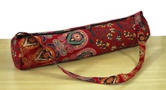 Indian Red Floral Yoga Mat Carrier Bag Mandala Large Bag With Shoulder Strap