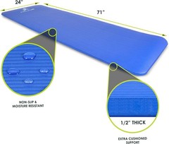 ProsourceFit Extra Thick 1/2in Yoga & Pilates Mat With Strap