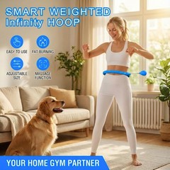 Infinity Hoop/Fit Hoop Weighted Waist Circle with 11/18 Links(30-50 Inch) for…