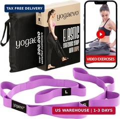 YOGA-EVO Elastic Stretching Strap with Loops for Physical Therapy – Stretch & Ac