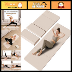 Extra Thick 10mm Foldable Yoga Mat 75″x26″ Non-Slip Fitness Exercise Mat – Eco-F