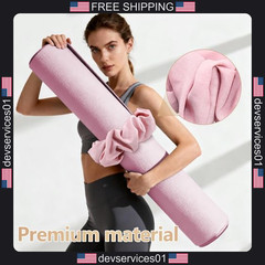 Yoga Mat Scrunchie Pink Nylon Securely Holds Rolled Mats