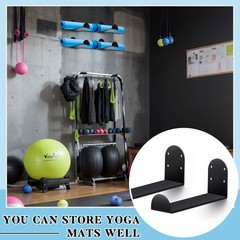 4 Pcs Yoga Mat Storage Rack Wall Mount Holder Exercise Mat Hanger Foam Roller…