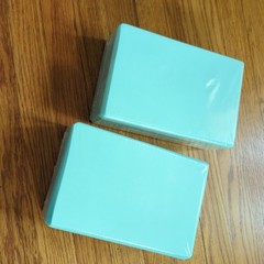 Set of 2 High Density Yoga Blocks, 9″x6″x4″ Each, Pair (Green)