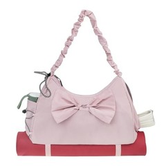 Gym Bag For Women, Yoga Mat Bag with Shoes Compartment, Wet Pocket and Pink