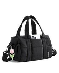 Reiki Gym Bag for Women Puffy Yoga Mat Travel Weekender Mini 5L 5L-Jet Black
