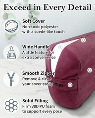 Tumaz Yoga Bolster Set Rectangular Yoga Bolster Pillow for Restorative Burgundy