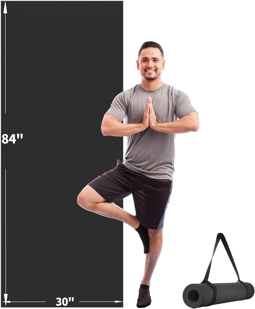 Yoga Mat Women & Men Extra Long & Wide Exercise Mat(72″x48″/84″x30″ Large Non