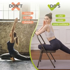 BODYRHYTHM Yoga Auxiliary Chair with Lumbar Back Support for Abs & Core, Bala…