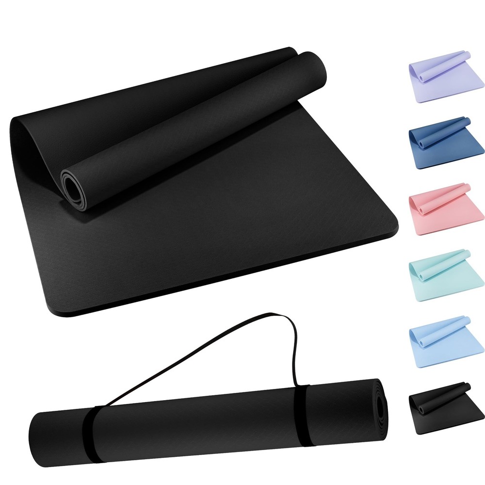 Extra Wide Yoga Mat 72″ x 32″, 11mm Non Slip TPE Exercise Mat with Carrying S…