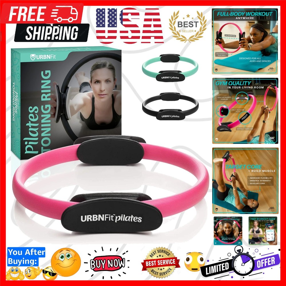 Pilates Ring – 12″ Magic Circle w/Dual Grip, Foam Pads for Inner Thigh Workou…