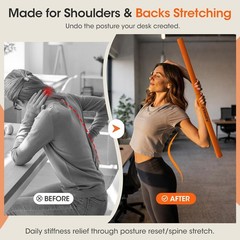 Yoga Stick, Upgraded 5ft Sturdy Steel Mobility Stick, Adjustable Exercise Equ…