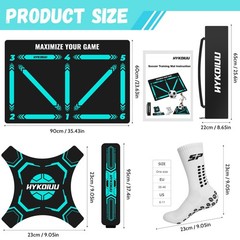 Soccer Training Mat With Instructional Video 35.4 x 23.6 x 0.14 inches, blue