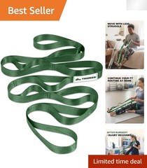 Hunter Green Non-Elastic Stretching Strap – Ideal for Post-Surgery Rehab & Yoga