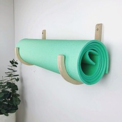 Plywood Yoga Sport Gymnastics Mat Hook Home Gym Storage Wall Holder Foam Roller