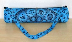 Indian Blue Zodiace Yoga Mat Carrier Bag Mandala Large Shoulder Strap