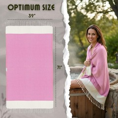 Bazaar Anatolia Turkish Beach Towel 100% Cotton 71×39″, Fuchsia Herringbone