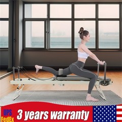 Foldable Pilates Reformer Machine Adjustable Home Workout Fitness Equipment