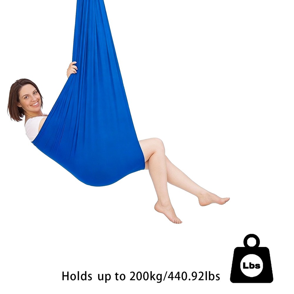 Sensory Swing Hammock for Kids and Adults Indoor Outdoor Nylon Chair Blue, 360°