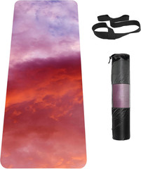 Thick Non-Slip TPE Yoga Mat with Strap for Men & Women – 72″x24″x6mm