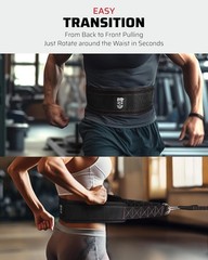Sled Pulling Belt Adjustable Closure 2 Straps & 4 Hooks Multidirectional