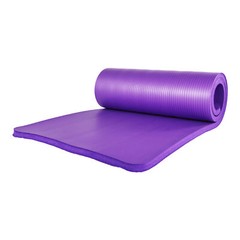 BalanceFrom 1″ Thick Yoga Mat w/Knee Pad & Carrying Strap, Purple (Open Box)