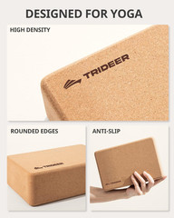 Cork Yoga Blocks, 2 Pack Yoga Blocks Natural Cork, High Density Yoga Block with