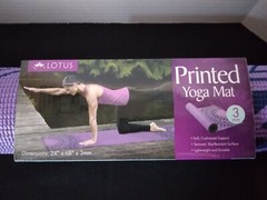 Lotus Printed Purple Yoga 3mm Mat Cushioned Support Textured NEW In Box 24″x68″