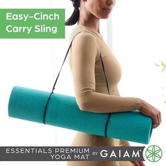 Gaiam Essentials Premium Yoga Mat With Yoga Mat Carrier Sling (72 L X 24 W X 1/4