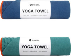 2 Pack Hot Yoga Towels Non Slip Grip Dot Sweat Absorbent 72×24 Blue Set