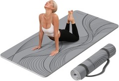 Large Yoga Mat-72’x36’x0.4’ Extra Width ＆ Thick,Comfortable,Non-Slip Exercise Ma