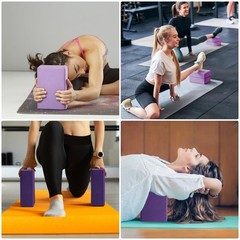 Yoga Block Set of 2 Yoga Block Yoga Blocks High Density Eva Foam, Non-Slip Leic…
